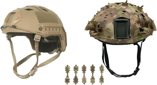 Vista 9 de LOOGU Casco táctico rápido para salto base de airsoft con gorro 12-en-1