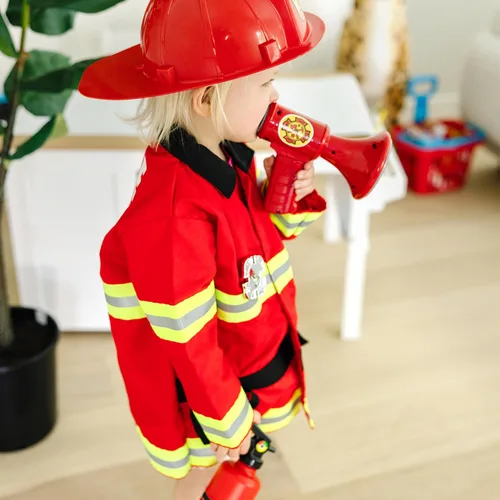 Vista 6 de Melissa & Doug Fire Chief Role Play Costume Dress-Up Set