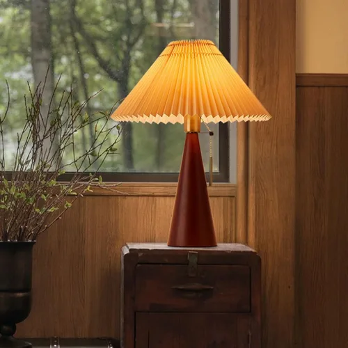 Vista 4 de BGGJJ Lamp for Desk Simple Retro Log Style Table Lamp Study Bedroom Bedside Table Lamp Desk Lamps for Home Office(A)