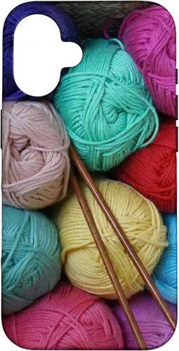 Vista 32 de Knitting and Crochet Colorful Yarn Photo Knitting Needles Case for iPhone 17
