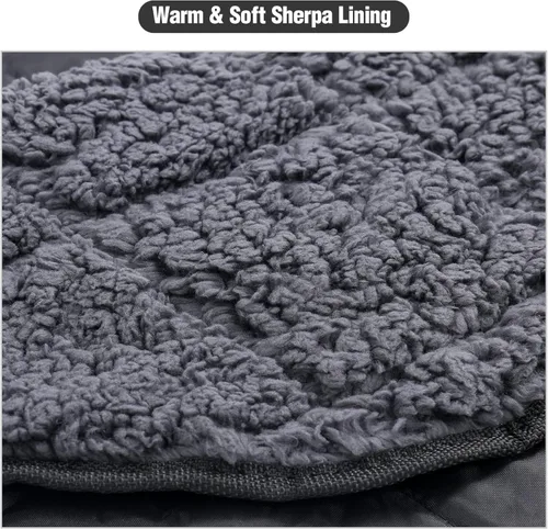 Vista 5 de REDCAMP Manta impermeable para estadio con forro sherpa, manta de automóvil para clima frío, resistente al viento para acampar al aire libre