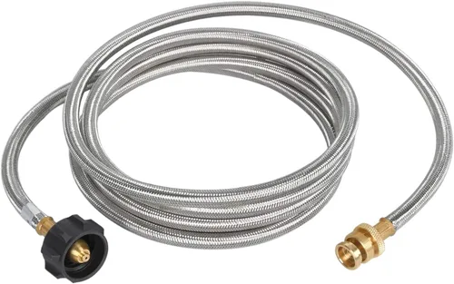 Vista 9 de GasSaf Manguera de Propano de 4 Pies, Manguera Adaptadora de Propano Conexión de Tanque de 1 lb a 20 lb para Parrillas Weber Q, Planchas Blackstone
