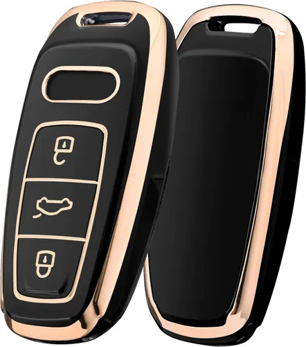 Vista 7 de ELOHEI Funda para llavero Audi, funda protectora especial de TPU suave compatible con Audi A6L A6 A7 A8 Q7 Q8 E-Tron 2018-2022 A3 S3 S6 SQ7 RS6 S7
