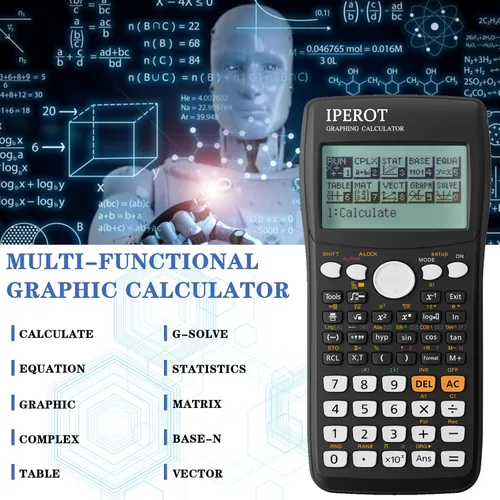 Vista 3 de Calculadoras científicas con calculadora gráfica, calculadoras científicas IPEROT 10 modos / 4 funciones gráficas, calculadora matemática
