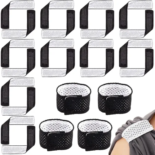 Amylove 8 soportes para mangas de sóftbol de malla transpirable, correas de manga ajustables de 7.4 pulgadas, corbatas de camisa para béisbol, Blanco