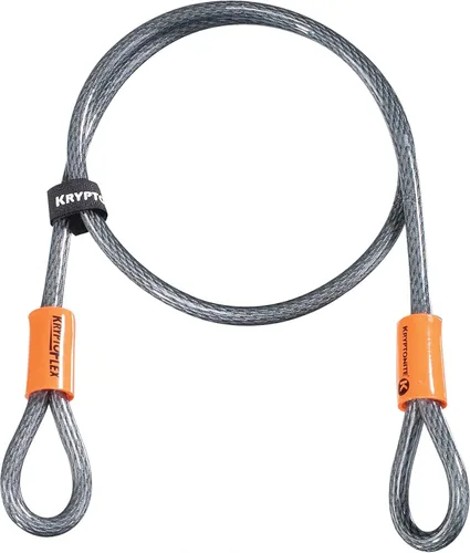 Kryptonite KryptoFlex 410 - Cable de seguridad de doble bucle, cable antirrobo de acero trenzado de 4 pies de largo, con extremos en bucle para