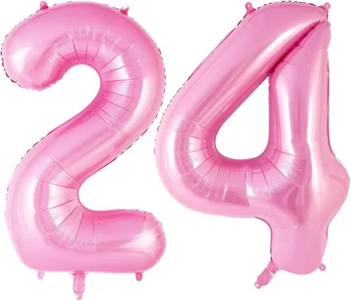 Vista 17 de Globo rosado número 0 de 40 pulgadas, globos grandes de papel de aluminio con helio, globos gigantes de Mylar número 0 para suministros