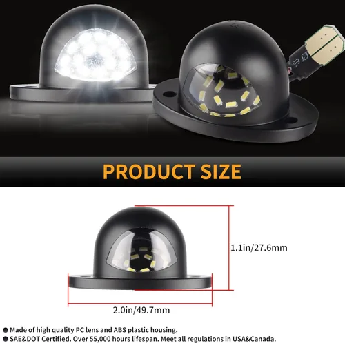 Vista 5 de Gempro Luces LED para Placa de Matrícula Trasera del Parachoques con Arnés de Cableado con Conector Pigtail para Camioneta Pickup Dodge Ram