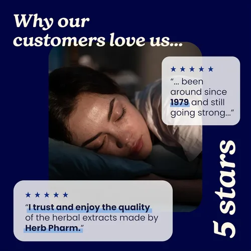 Vista 7 de Herb Pharm Cápsulas Sleep easier con raíz de valeriana y rizoma, pasiflora y lúpulo. Ayuda para dormir a base de hierbas orgánicas sin melatonina