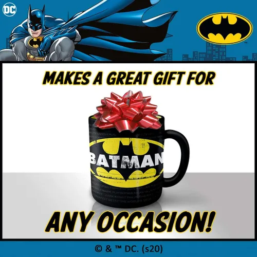Vista 5 de Silver Buffalo DC Comics Taza de cerámica con logotipo de Batman, 20 onzas