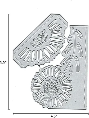 Troqueles de metal con borde de flores, troqueles de corte de borde de flores, plantillas de corte para álbumes de recortes, tarjetas decorativas