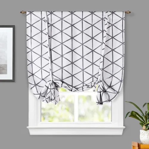 Vista 12 de DriftAway Julia - Cortina opaca ajustable con estampado floral de acuarela, con aislamiento térmico, para ventana pequeña, bolsillo para barra