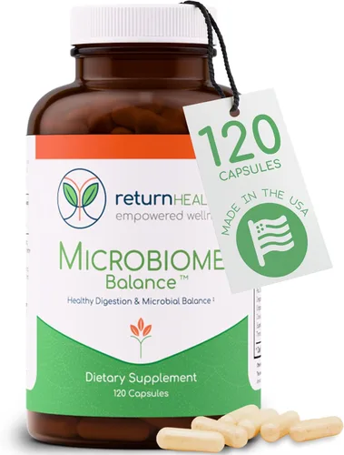 Microbiome Balance – Suplemento de salud intestinal para mujeres y hombres con monolaurina y ácido caprílico – Apoya el bienestar digestivo y un