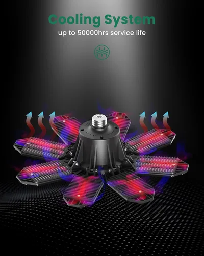 Vista 7 de Luz de garaje con sensor de movimiento, 25000 lm 250 W, luz LED de techo para garaje activada por movimiento, con sensor de movimiento