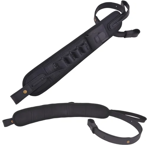 Vista 5 de Portamuniciones de cuero correa de rifle bandolera de caza para 30/30 .357 .45 .45-70 .22 12GA 20GA