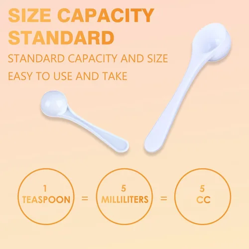 Vista 5 de Paquete de 10 cucharaditas medidoras, cucharas de plástico a granel para café, tarros de especias, medida precisa para cocinar y hornear, capacidad
