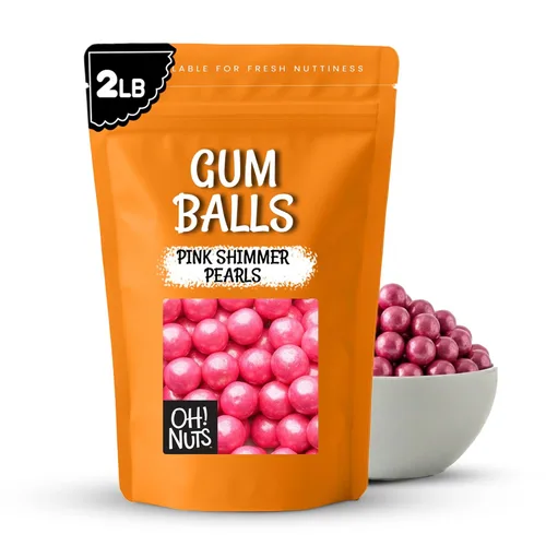 Vista 19 de Bolas de chicle para bufé de dulces y recuerdos de fiesta, 2 libras saborizadas de 1 pulgada, bolas de chicle de boda - Oh! Nuts