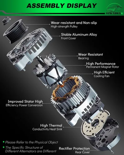 Vista 37 de Alternador de 4.0L para: Ford Explorer 2002 2003 2004, Explorer Sport Trac 2001-2004 para: Mercury Mountaineer 2001-2004, polea de 6 ranuras de 12V