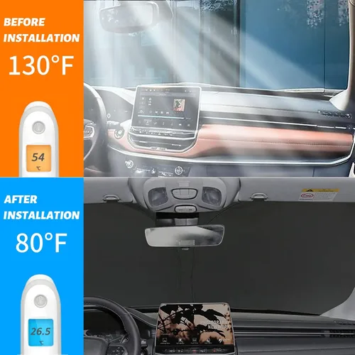 Vista 4 de Parasol para parabrisas mejorado para Chevrolet Camaro 2016-2024, visera plegable para parabrisas que bloquea los rayos UV