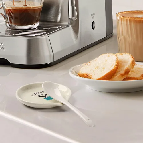 Vista 3 de FANGSUN Soporte para cucharas de café, mini soporte para decoración de encimera, de cerámica de granja de 3.5 pulgadas, soporte para cucharadita