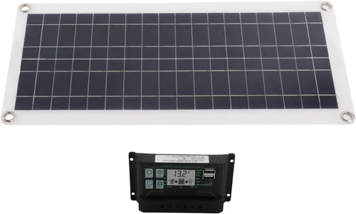 Vista 7 de Estink Kit de panel solar, panel solar de 30 W, 30 A, 12 V, 24 V, cargador de voltaje, kit de inicio de panel solar de silicio policristalino