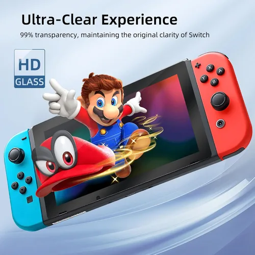 Vista 3 de Paquete de 2 protectores de pantalla de vidrio templado con borde negro para Switch Model 2017 [6.2 pulgadas], transparente HD, antiarañazos