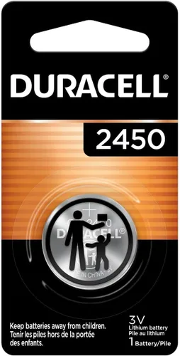 Duracell Batería de litio CR2450, 1 unidad (paquete de 1), batería de moneda para llavero, control remoto del automóvil, reloj y otros dispositivos,