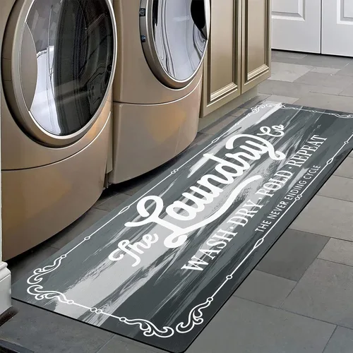 Vista 16 de Pauwer - Alfombra de cocina estilo granja, 20"X48", beige, antideslizante, lavable, hecha a máquina