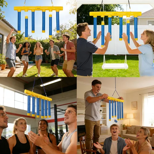 Vista 7 de Shelprojsu Reflex Drop Sticks Challenge Game 3 Adjustable Speed Azul