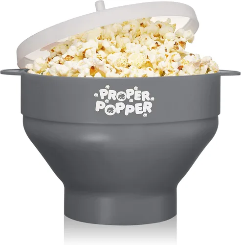 Vista 10 de El Original Proper Popper - Palomitas para microondas, Palomera de silicona, cuenco plegable sin BPA y apto para lavavajillas - (Rojo Rubí)