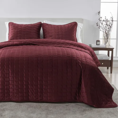 Vista 14 de Great Bay Home Juego de edredón y funda de almohada de terciopelo de tamaño individual, terciopelo de lujo de doble cara, juego de ropa de cama