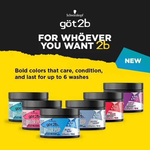 Vista 5 de Got2B Color Pop - Mascarilla semipermanente de color para el cabello, azul, 5.1 onzas