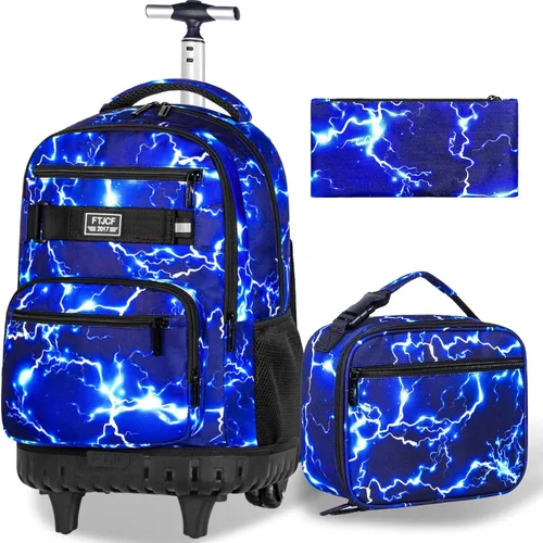 Vista 18 de Mochila con ruedas para mujeres, niñas, mochila escolar Crisantemo Negro