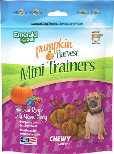Vista 8 de Emerald Pet Pumpkin Harvest - Golosinas para perros, sabor a manzana, 6 onzas, golosinas naturales suaves y masticables bajas en grasa para perros