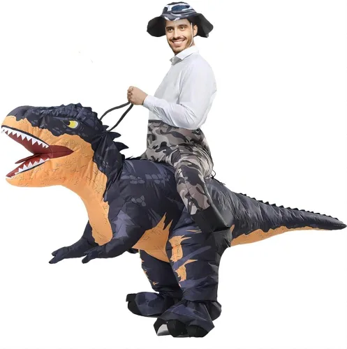 MXoSUM Disfraz inflable de dinosaurio para adultos, T-REX, disfraz divertido de dinosaurio inflable