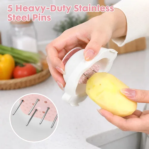 Vista 6 de Kichvoe Pink Mandoline Slicer Guard Mandolin Hand Guard Safety Protector
