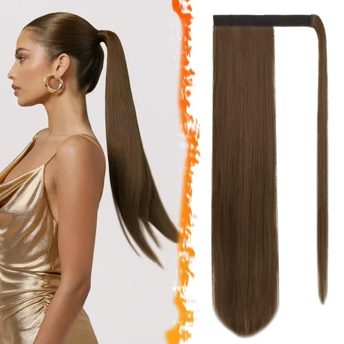 Vista 62 de BARSDAR Extensión de Cola de Caballo Corta y Recta - Extensiones de Cabello de Cola de Caballo con Cordón de 14 Pulgadas en Negro para Mujeres