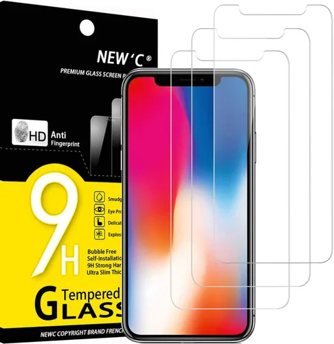 Vista 13 de NEW'C Paquete de 3 protectores de pantalla diseñados para iPhone 12 Pro Max (6.7 pulgadas), protección de vidrio templado mejorada, compatible