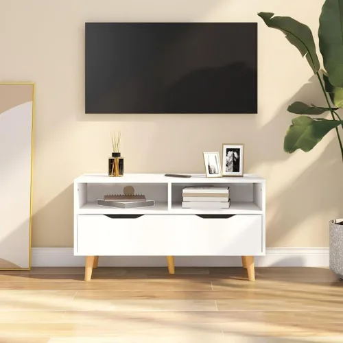 Vista 16 de TV Stand, Television Stands Media Console Entertainment Center Console Table Suitable for Living Room Home Office Bedroom Lounge Black