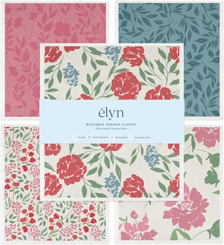 Vista 13 de ELYN Paños de cocina suecos, paños de esponja reutilizables y lavables, toallas de papel absorbentes para limpieza de cocina, platos, encimeras