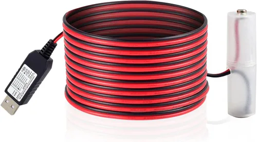 Vista 3 de Kit de reemplazo de eliminador de batería USB AA de 5 V a 3 V, convertidor de fuente de alimentación 2 AA Cable de conexión de 78 pulgadas (2AA-3V)