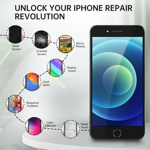Vista 4 de para iPhone 7 Plus reemplazo de pantalla 5.5 "negro con botón de inicio pantalla LCD digitalizador táctil 3D montaje completo con cámara frontal