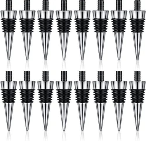 Vista 8 de Honeydak Tapón de botella de metal de 8 piezas, kit de tapón de botella de vino de acero inoxidable en blanco, reutilizable, para guardar vino