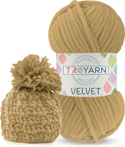Vista 26 de Hilo de Chenilla para Ganchillo - 100g (121m), Hilo Suavísimo y Esponjoso, Perfecto para Mantas de Bebé y Amigurumi, Tamaño 6