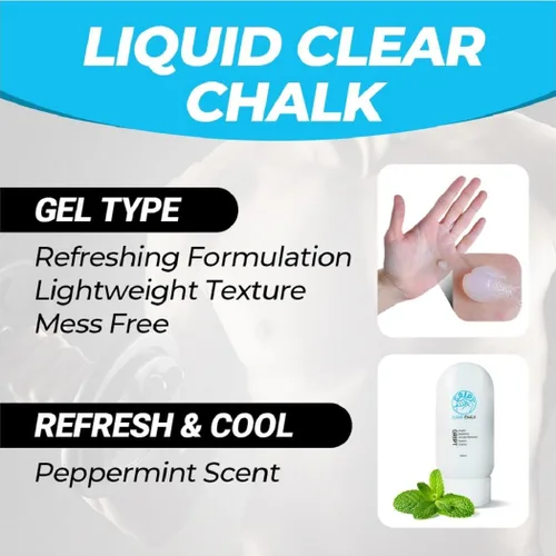 Vista 3 de GRIPT Clear Liquid Chalk for Pole Dancing Mess Less Professional Dry Hand Grip Gel Chalk 100ml for Pole Dance Aerial Yoga Tennis Golf Racquet Grips