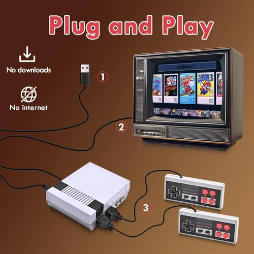 Vista 7 de Retro Game Console for NES, Retro Gaming Console with 620 Built-in Games, Classic Mini Entertainment System for Nintendo, Plug and Play with Dual