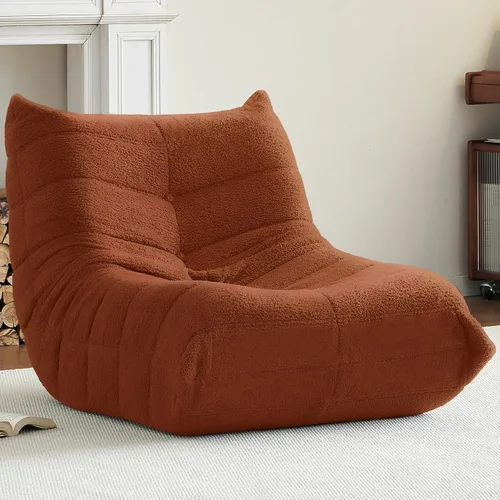 Vista 11 de Silla Puf, Silla Puf Loveseat junto a la Chimenea Sofá Puf para Adultos, Sillas Puf de 2 Plazas para Adolescentes con Espuma de Alta Resistencia