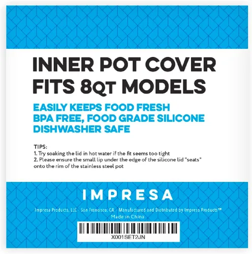 Vista 8 de Impresa Tapa de silicona Insta Pot de 8 cuartos (sin BPA), compatible con olla a presión eléctrica programable IP-DUO80 7 en 1, solo 8 cuartos