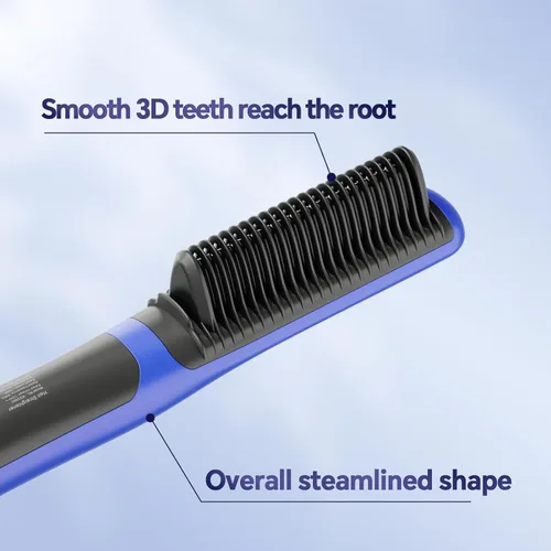 Vista 4 de JNLY Cepillo alisador de cabello, peine alisador de cabello iónico, cepillo alisador de cabello 3 en 1, cepillo para alisar el cabello, 6