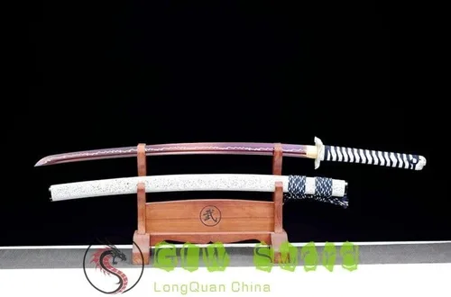 Vista 6 de GLW - Espada GLW de 41 pulgadas, hecha a mano, afilada, espada samurái japonesa, acero de manganeso alto y espiga completa
